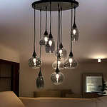 hanglamp vide macchia zwart smoke glas 9l