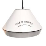Landelijke hanglamp farm house wit met zwart Ø32 cm