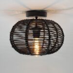 plafondlamp riet Ufo 30cm zwart
