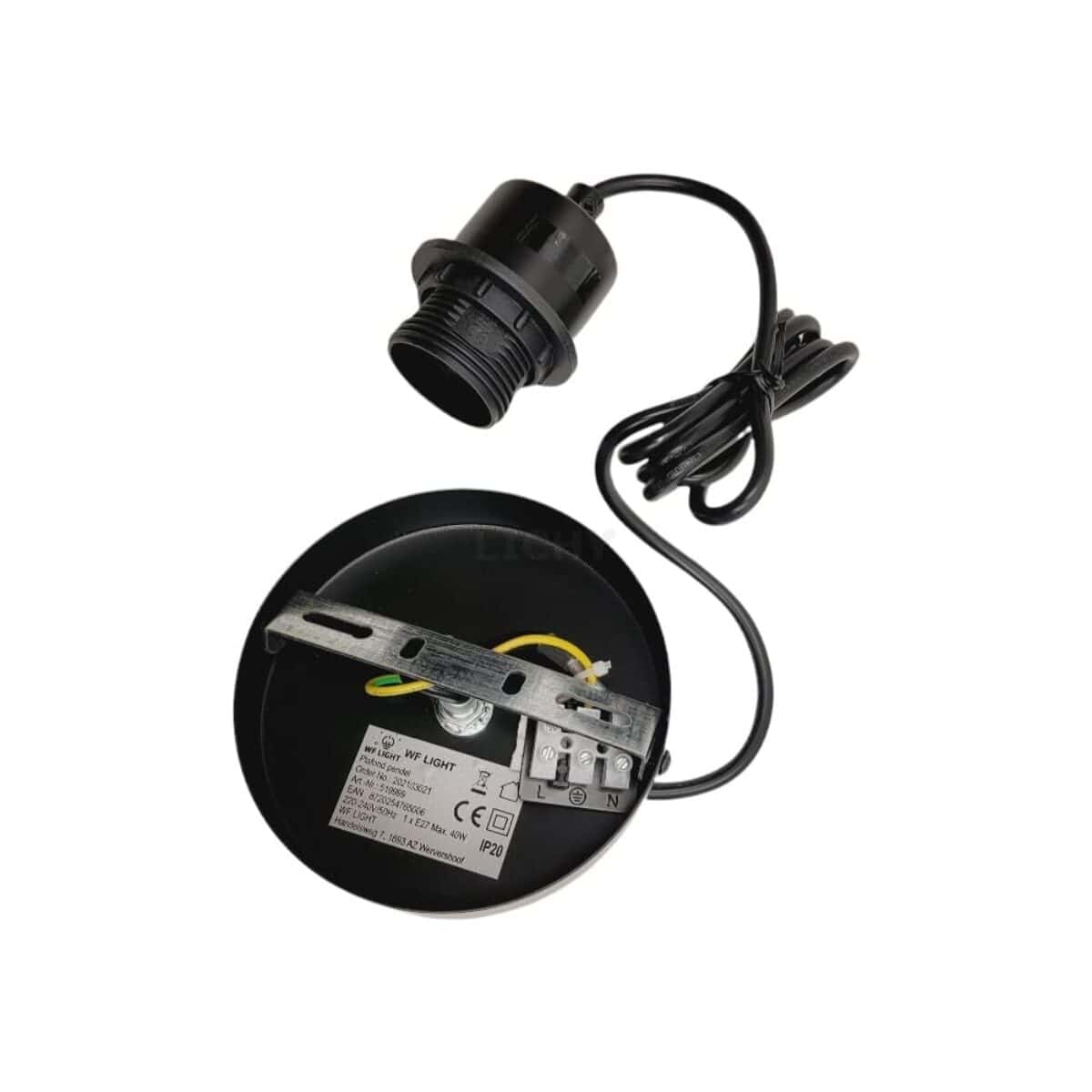 E27 LED wandlamp inclusief armatuur en kabel, modern en energiezuinig licht voor interieur en buitengebruik.