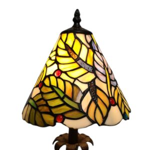 Tiffany lysestage blad farve 65x20cm