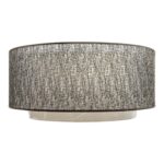 ronde kap hanglamp zilver transparant met witte binnenkap 61cm gaas
