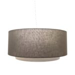 ronde kap hanglamp zilver transparant met witte binnenkap 61cm stof antraciet