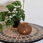kokosnoot theelichthouder gaten sfeer tafel