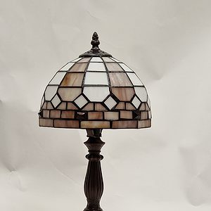 tiffany tafellamp creme bruin 33cm hoog sfeer