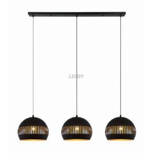 hanglamp globo zwart goud 3 lichts h 2503 z