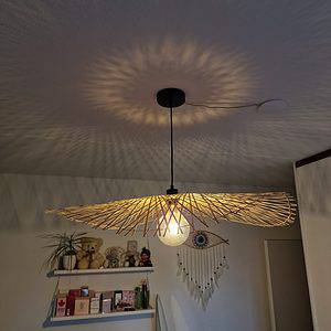 hanglamp hoed bamboe 85cm 2