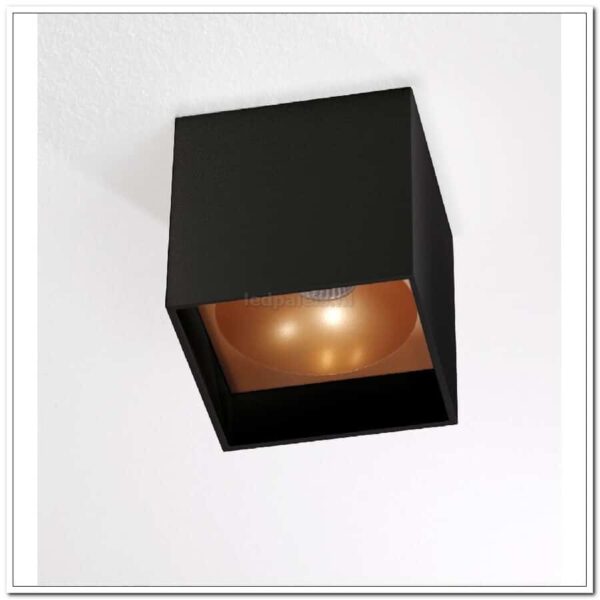 Deckenleuchte Spot schwarz gold "Brock" 10x10x10cm LED 7W dimmbar