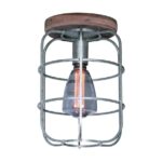plafondlamp Galera 25cm gegalvaniseerd hout pl 5910 gv