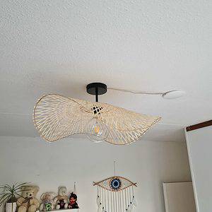plafondlamp hoed bamboe 65cm