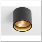 Plafondlamp spot zwart/goud "Orleans" Ø11cm 10h LED 7W 630lm dimbaar