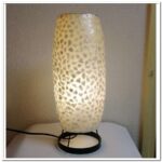 Tafellamp nachtkastlamp bedlamp Den Haag wit 35cm schelpenlamp