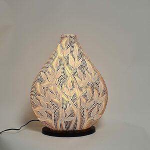 tafellamp leafs zwart wit 35×43cm