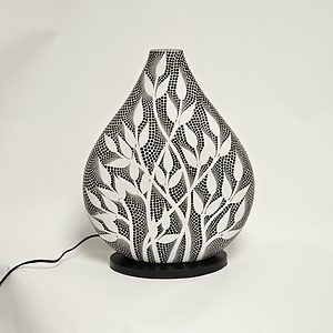 tafellamp leafs zwart wit 35×43cm