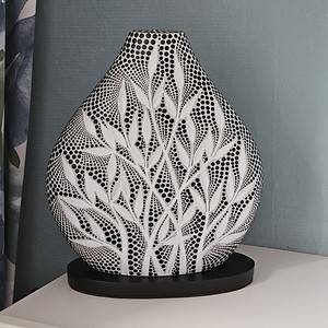 tafellamp leafs zwart wit 22x25cm