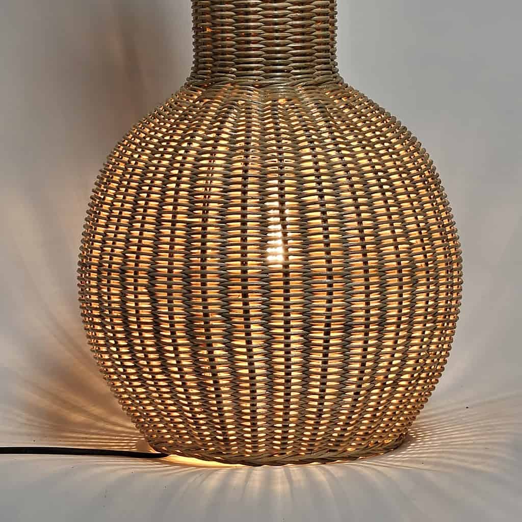 lampe de table rotin citrouille 68cm naturel 511004