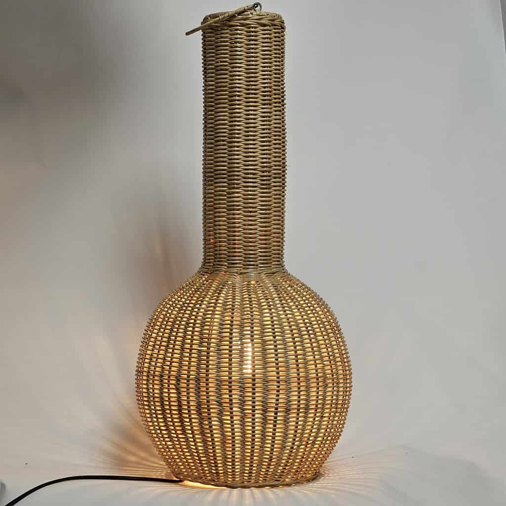 lampe de table rotin citrouille 68cm naturel 511004