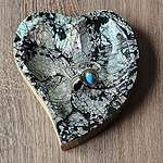 houten bakje hart met schelp