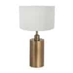 Tafellamp Brass 3309BR+K7396QS Brons-Wit Linnen Brass 7311BR