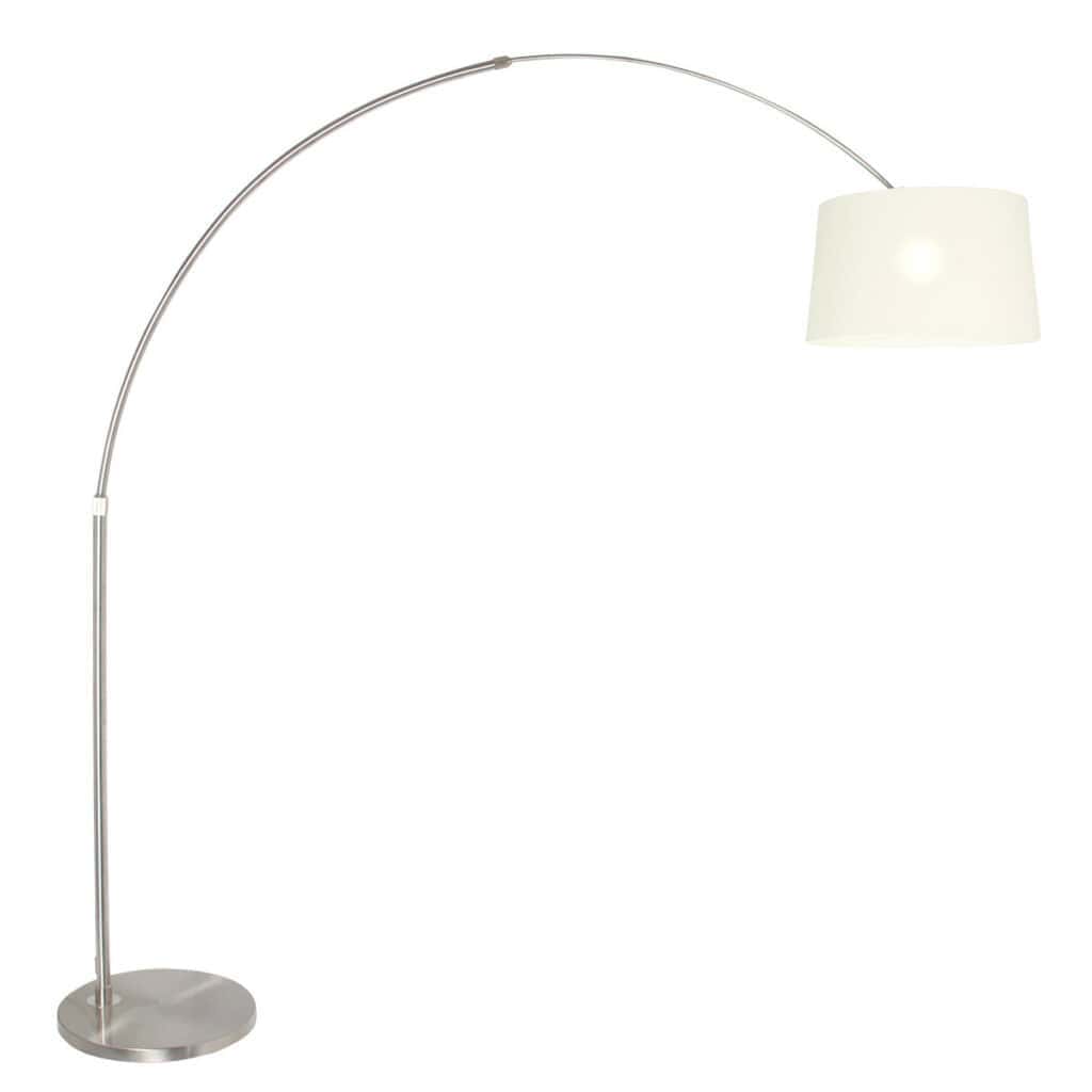 Vloerlamp Sparkled Light 7268ST+K1001QS Staal-Wit Linnen Sparkled Light 9675ST