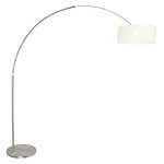 Vloerlamp Sparkled Light 7268ST+K1066QS Staal-Wit Linnen Sparkled Light 9903ST