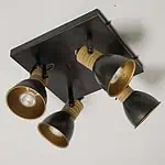 Foco de techo Veleno negro dorado 4 luces pl 5544 z