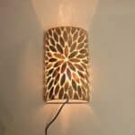 wandlamp flower schelp goud 24x30