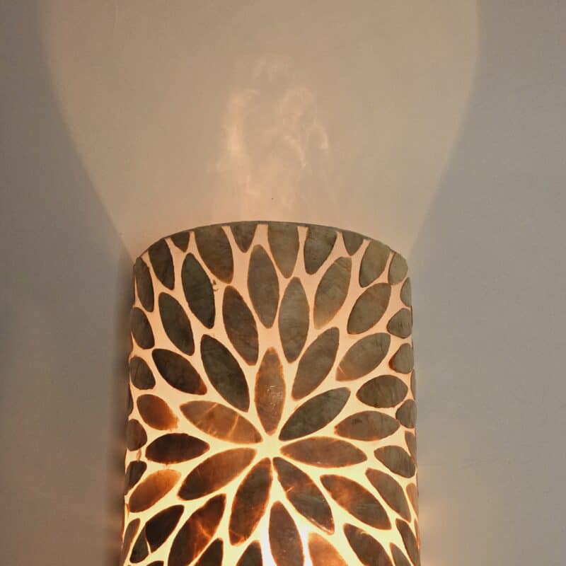 wandlamp flower schelp goud 24x30