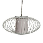Elegante witte Lichy design hanglamp met metalen frame, ideaal voor moderne interieurverlichting en sfeervolle ruimtes.