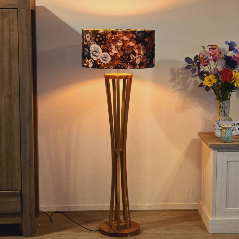 teak houten vloerlamp dioto 125cm
