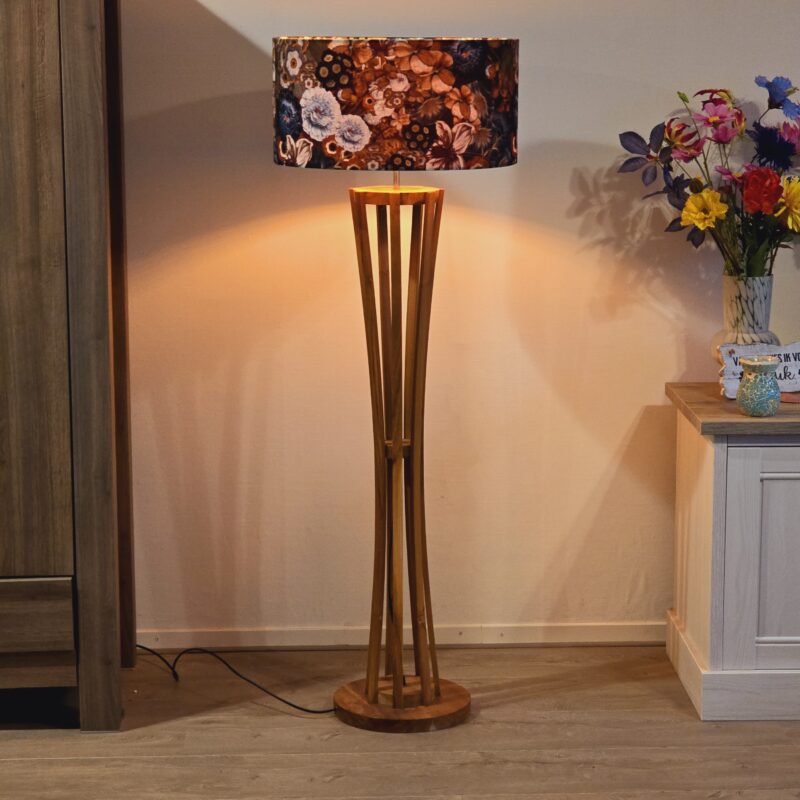 teak houten vloerlamp dioto 125cm