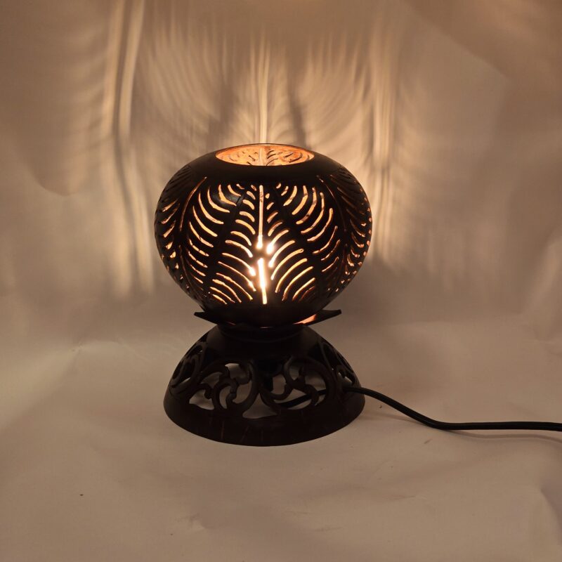 nachtkastlampje sfeerlamp kokosnoot luxe tak op voetje e27