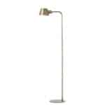 Strakke vloerlamp in mat nikkel, modern design, geschikt voor sfeerverlichting in woonkamer of kantoor. Perfect voor een stijlvolle en functionele interieurafwerking.