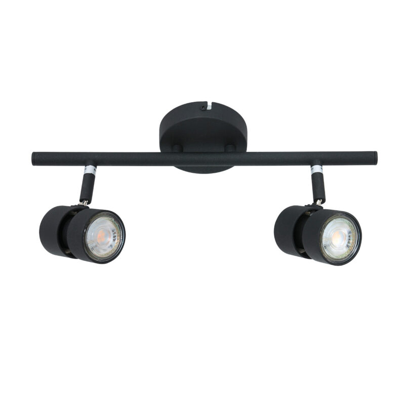 Spot 2 lumières Natasja 7902ZW Noir avec sources lumineuses GU10