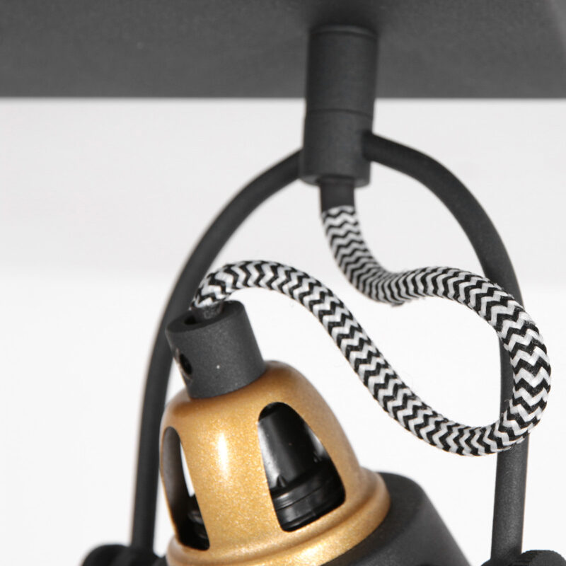 Foco de techo de 2 luces negro con dorado Nove 3327ZW con casquillo E27 - Imagen 11
