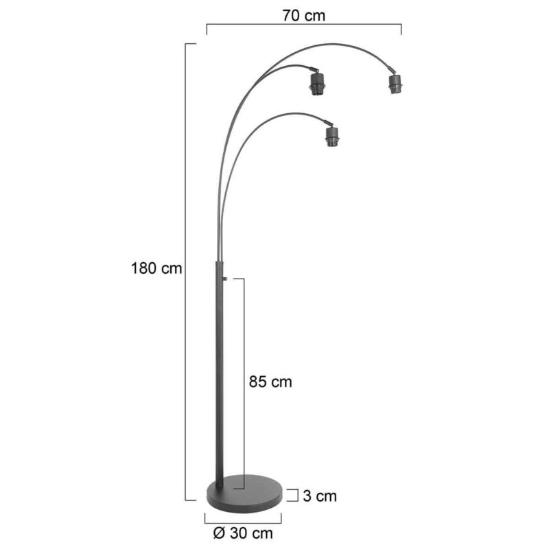 3-lys gulvlampe Sparkled Light 3821ZW uden skærme - Billede 6