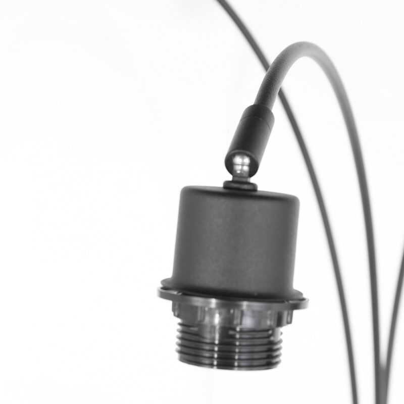 3 Lichts vloerlamp Sparkled Light 3822ZW met wit linnen kappen - Afbeelding 3