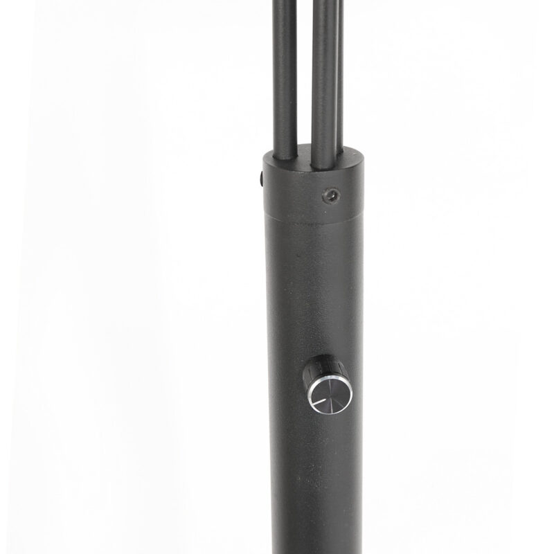 3 Lichts vloerlamp Sparkled Light 3822ZW met wit linnen kappen - Afbeelding 4