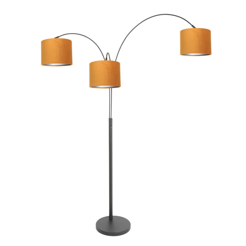 3 Light floor lamp Sparkled Light 3824ZW with gold-colored velvet shades - Image 14
