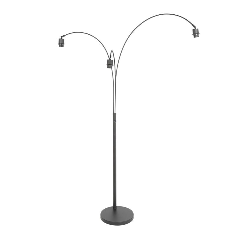 3 Lichts vloerlamp Sparkled Light 3829ZW met naturel / zwart bamboe kappen - Afbeelding 14