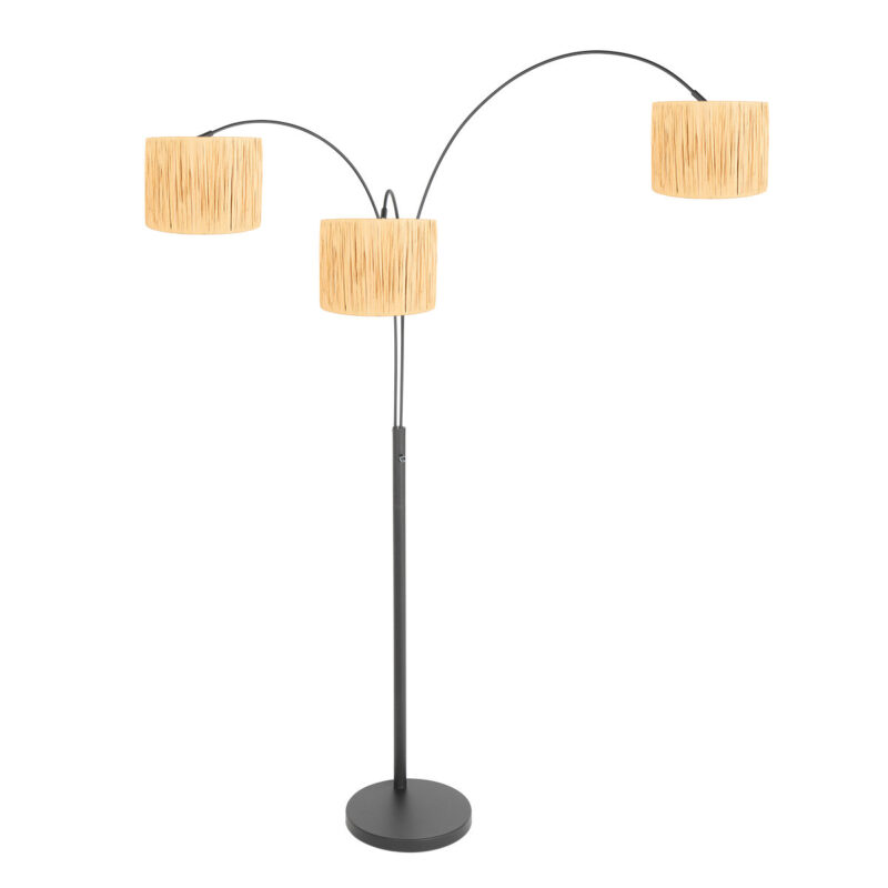 3-lys gulvlampe Sparkled Light 3830ZW med naturlige græsskærme - Billede 14