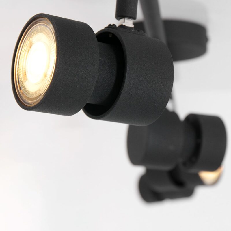 4 lichts Plafondspot Natasja 7904ZW Zwart Inclusief lichtbronnen - Afbeelding 11