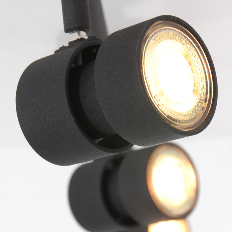 4 lichts Plafondspot Natasja 7904ZW Zwart Inclusief lichtbronnen - Afbeelding 5