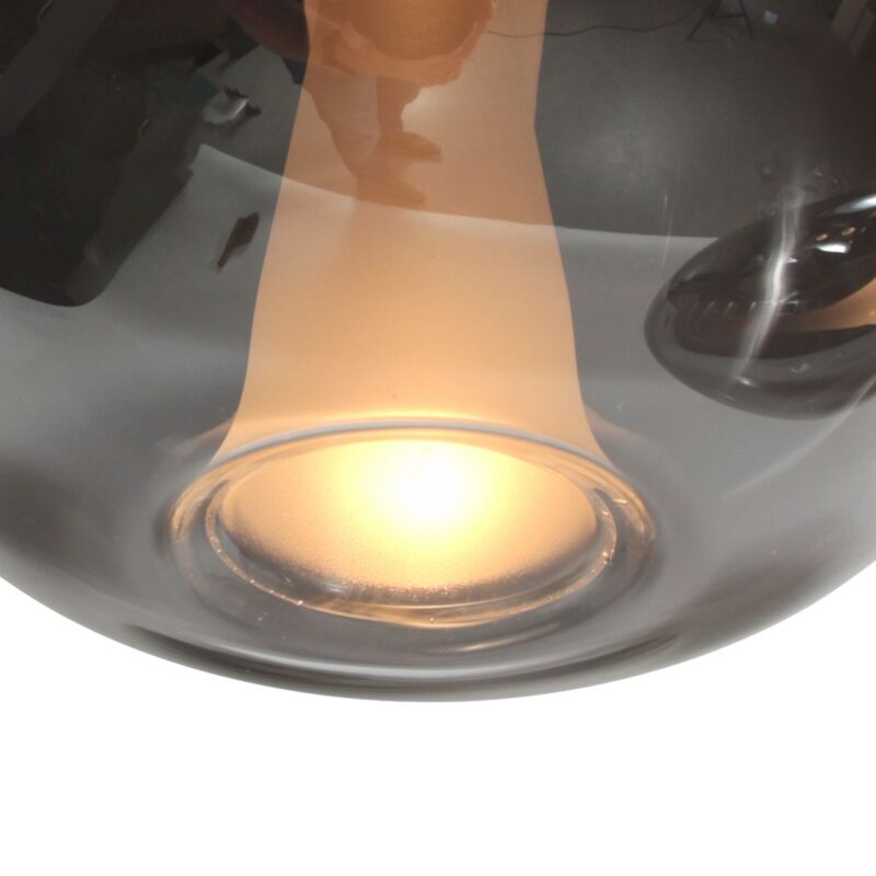 5-lichts Hanglamp 4197ZW – Zwart met Smoke Glas - Afbeelding 6
