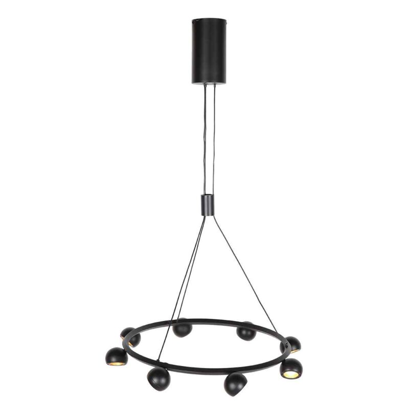 8 Lichts zwarte ronde hanglamp Marcadore ø60 cm - Afbeelding 8