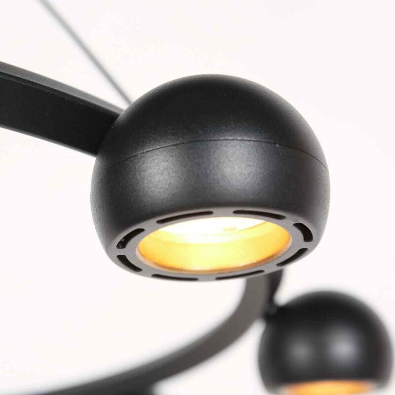 8 Lichts zwarte ronde hanglamp Marcadore ø60 cm - Afbeelding 9