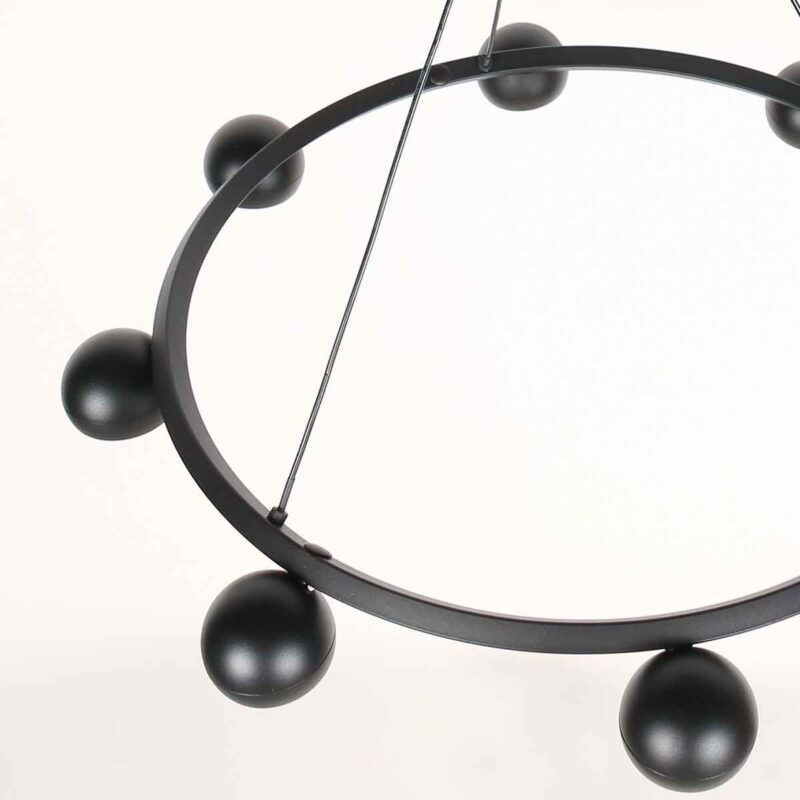 8 Lichts zwarte ronde hanglamp Marcadore ø60 cm - Afbeelding 11