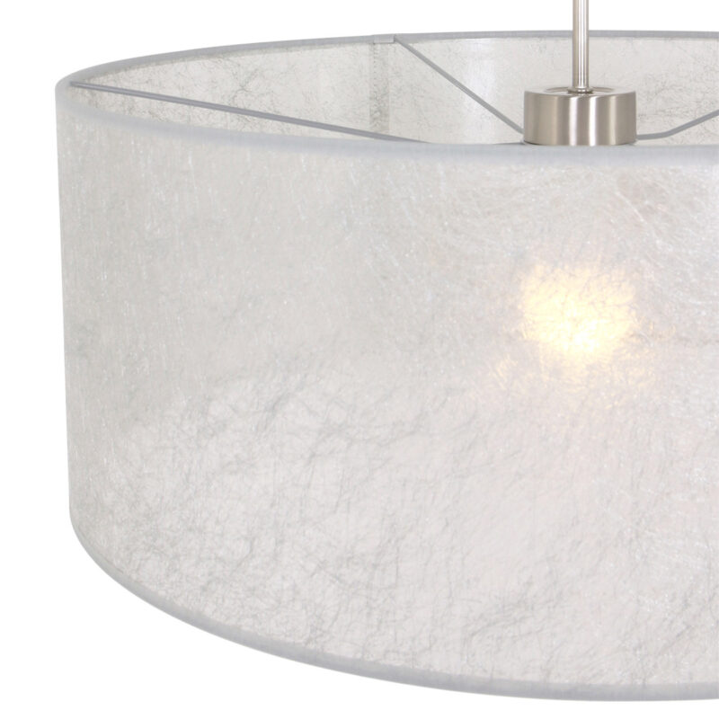 Staalkleurige hanglamp Sparkled Light 9887ST met sizoflor zilver kap - Afbeelding 12