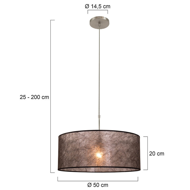 Hanglamp Sparkled Light 9888ST met zwarte kap - Afbeelding 6