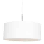 Staalkleurige hanglamp Sparkled Light 9889ST met wit grof linnen kap